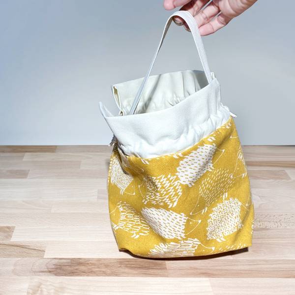 巾着袋, 束口手提袋 (刺蝟 - 黃) *接單生產 便當袋,lunchbag,束口袋,巾着袋,drawstring