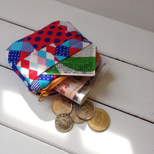 小零錢包 (繽紛幾何) 接單生產* 小零錢包,隨身小包,錢包,零錢包,小包,專屬名字錢包,卡片包