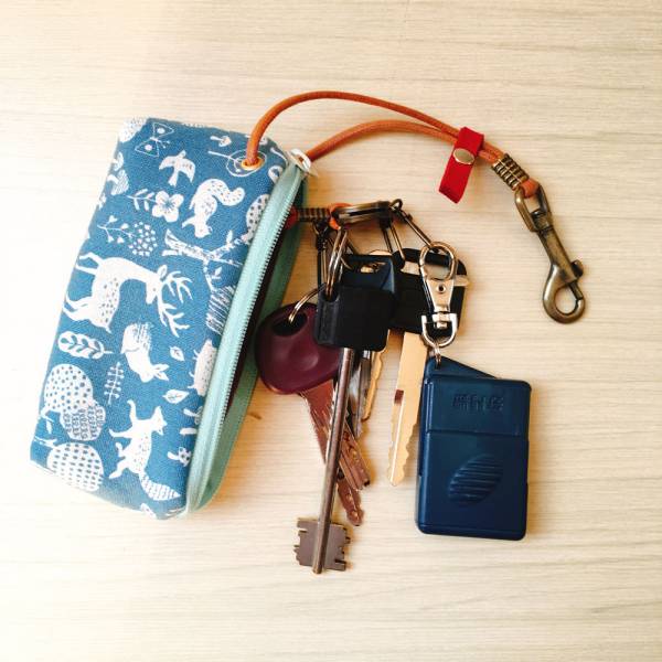 拉鍊鑰匙包 (森林派對) 日本布 接單生產* 鑰匙包,keyholder,鑰匙收納,キーケース,kyecase,隨身小包,客製化