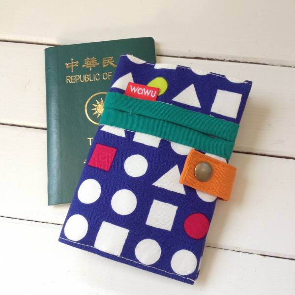 護照套 (日布幾何藍)  接單生產* 護照套,passportcase,パスポートケース