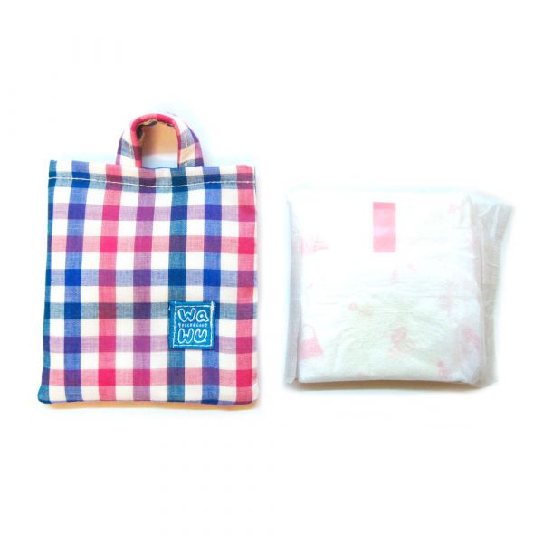 棉棉包 (繽紛紫格) 接單生產* 收納包,隨身電源袋,耳機線材收納袋