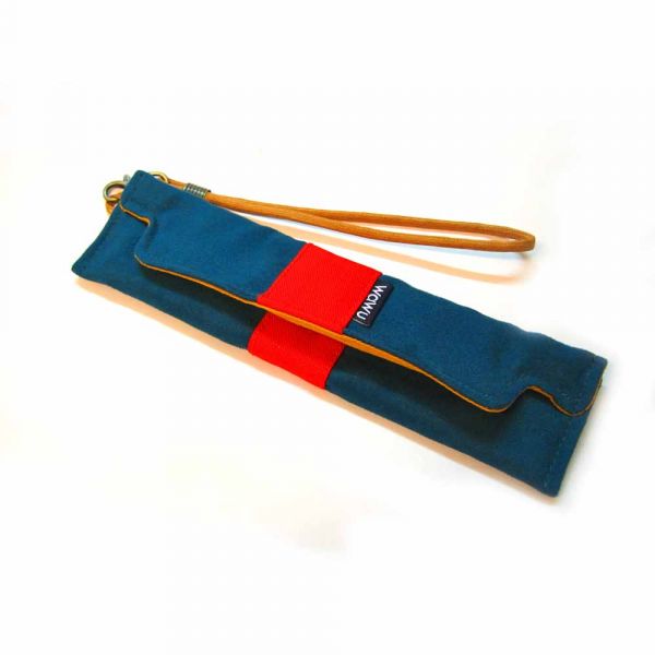 筆袋/筷套 (藍綠絨) (附木製筷子和湯匙) 接單生產* 筆袋,餐具袋,,chopsticks,箸,箸袋
