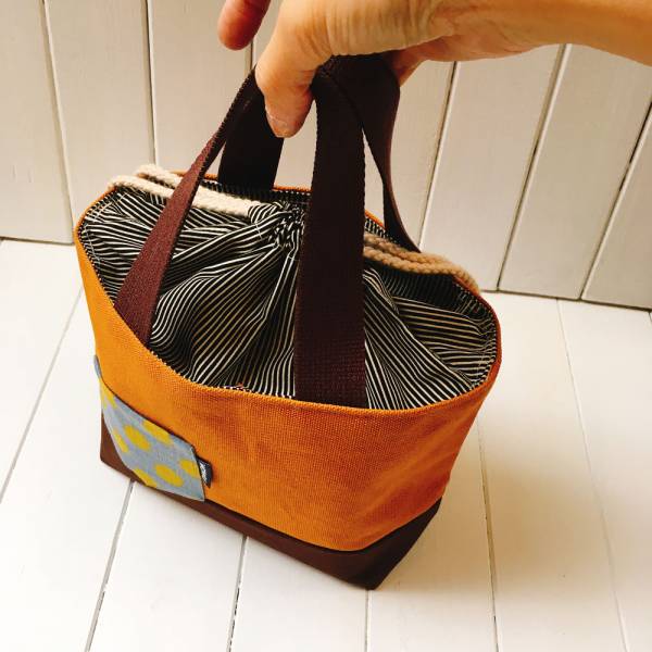 束口手提袋 (馬鞍棕色) 早午餐, 便當袋 接單生產* 便當袋,午餐袋,快餐袋,手提包,早餐袋,束口袋