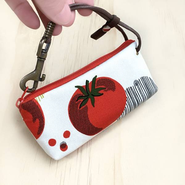 拉鍊鑰匙包 (番茄) 日本布 接單生產* 鑰匙包,keyholder,鑰匙收納,キーケース,kyecase,隨身小包,客製化