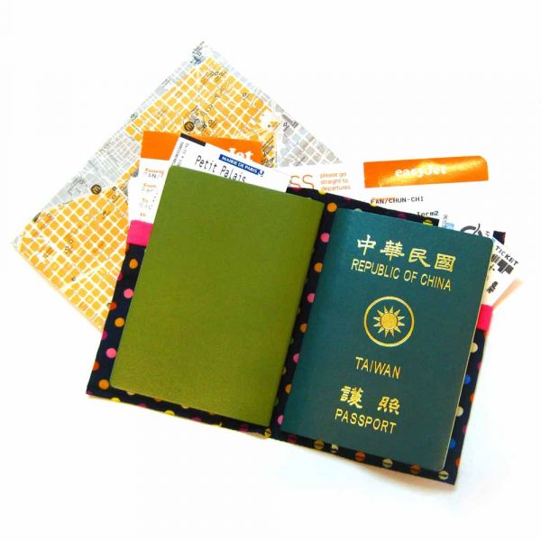 護照套 (繽紛藍點)  接單生產* 護照套,passportcase,パスポートケース