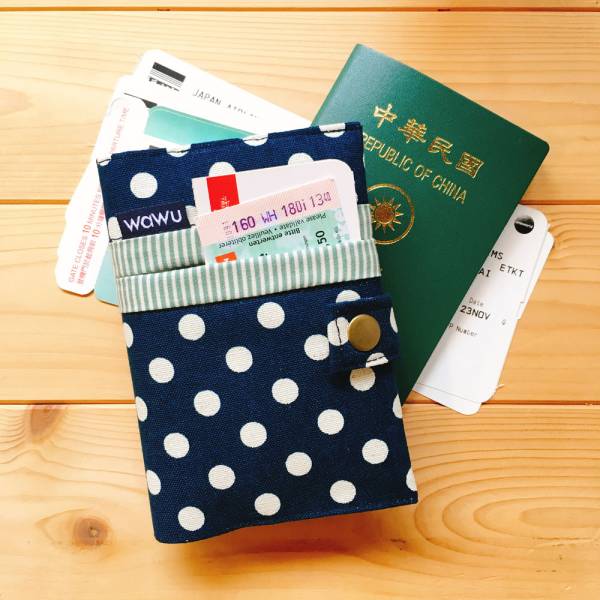護照套+扣帶 (水玉波點系列)  接單生產* 護照套,passportcase,パスポートケース