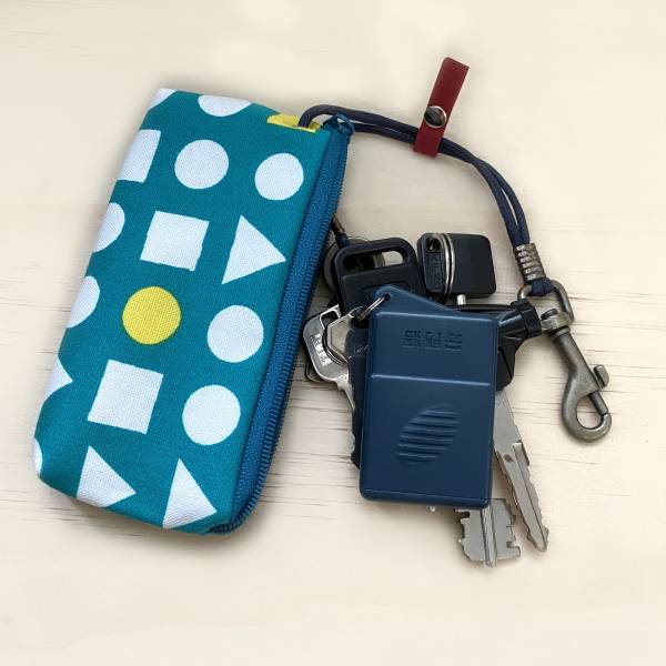 拉鍊鑰匙包 (幾何綠) 日本布 接單生產* 鑰匙包,keyholder,鑰匙收納,キーケース,kyecase,隨身小包,客製化