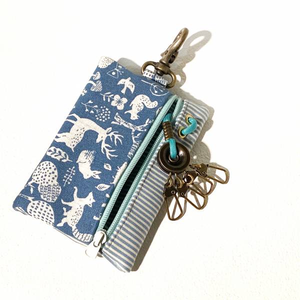 卡片鑰匙包 (森林派對) 日本布 接單生產* 鑰匙包,keyholder,鑰匙收納,キーケース,kyecase,隨身小包,客製化,KeyPouch,KeyPocket,キーホルダー,HandmadeKeyCase,卡片鑰匙包,卡片收納