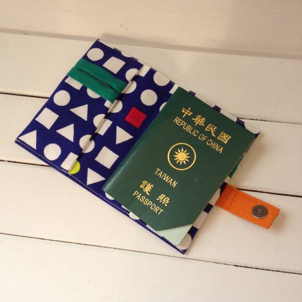護照套 (日布幾何藍)  接單生產* 護照套,passportcase,パスポートケース