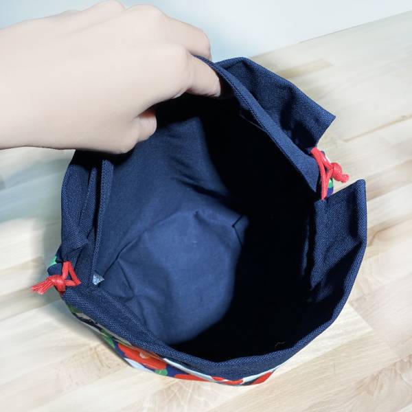 巾着袋, 束口手提袋 (朵朵貓 - 紺藍色) *接單生產 便當袋,lunchbag,束口袋,巾着袋,drawstring