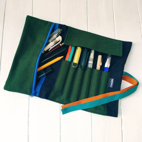 筆捲, 工具袋 (深藍帆布) 接單生產* 筆捲,工具袋,筆袋,餐具袋,卷軸式筆捲