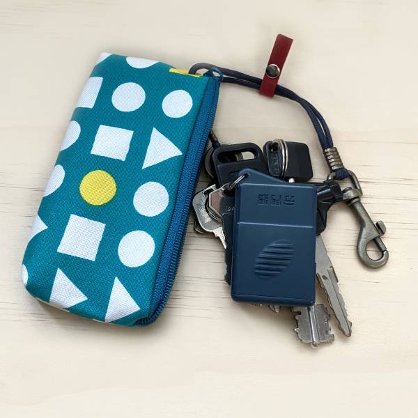 拉鍊鑰匙包 (幾何綠) 日本布 接單生產* 鑰匙包,keyholder,鑰匙收納,キーケース,kyecase,隨身小包,客製化