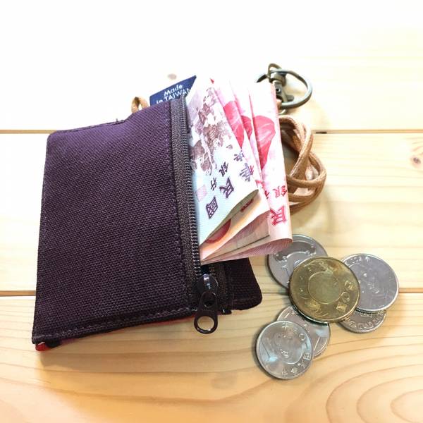 三用證件零錢套 (深香紫) 日本布 接單生產* 證件套,識別證套,卡套,ID卡套,悠遊卡套,證件零錢套