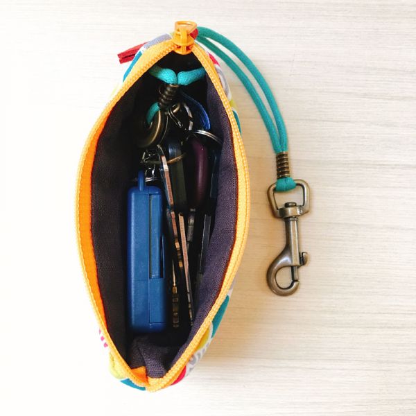 拉鍊鑰匙包 (繽紛青海波) 日本布 接單生產* 鑰匙包,keyholder,鑰匙收納,キーケース,kyecase,隨身小包,客製化
