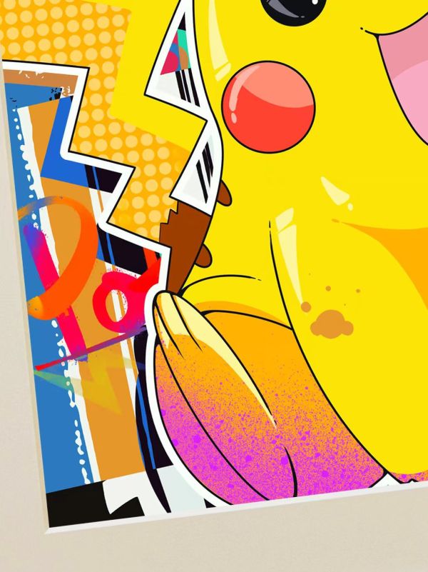 星空 原畫師昭舞《Pikachu》皮卡丘神奇寶貝寶可夢寵物小精靈潮流藝術裝飾畫 