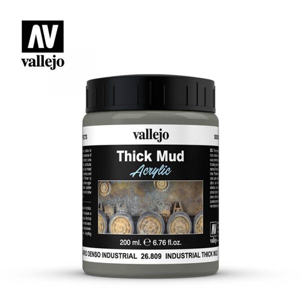 Acrylicos Vallejo - 26809 - 佈景效果 Diorama Effects - 工業厚泥 Industrial Thick Mud - 200 ml. 
