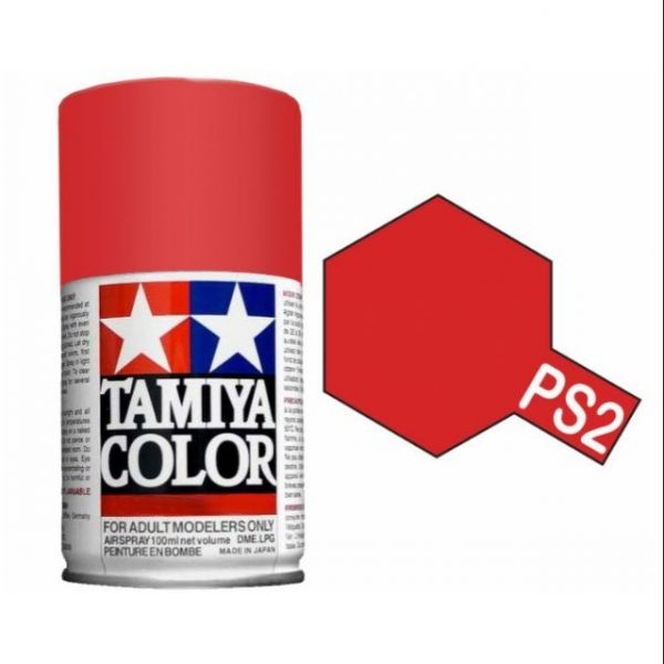 田宮 TAMIYA PS-2 紅色 噴罐 (新配方 耐撞擊、高延展性 ) <硝基漆/100ml> 
