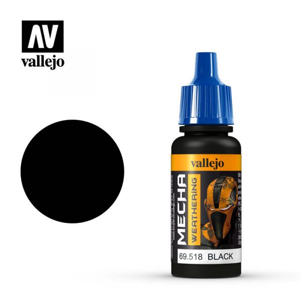 西班牙 Vallejo AV水性漆 Mecha Color #518 黑色漬洗劑 