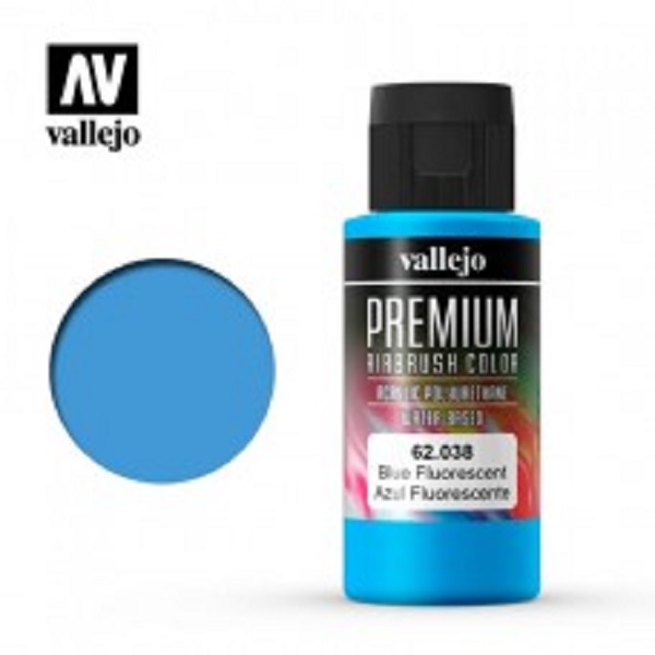 西班牙 Vallejo 高階色彩 Premium Color  62038-  螢光藍色60 ml 