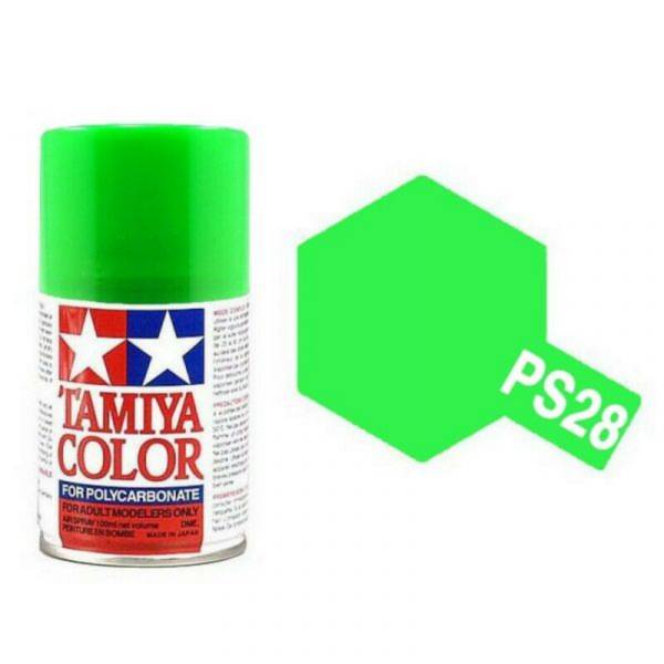田宮 TAMIYA  PS-28 螢光綠色 噴罐 (新配方 耐撞擊、高延展性 ) <硝基漆/100ml> 