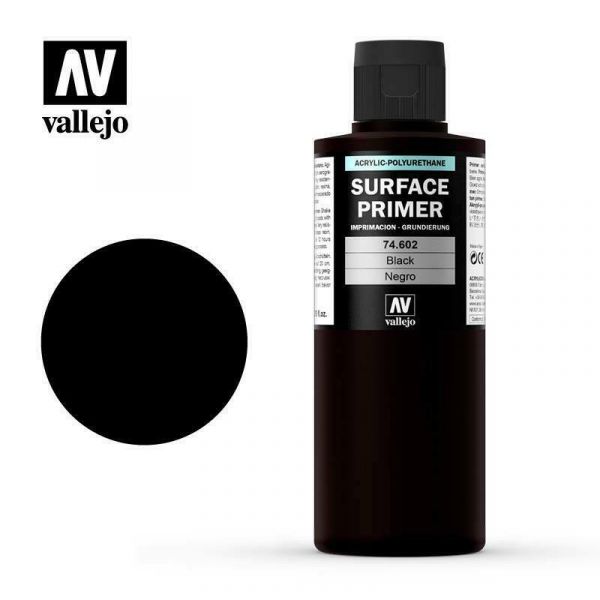 Acrylicos Vallejo - 74602 - 表面底漆 Surface Primer - 黑色 200ml 