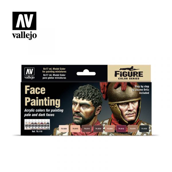 Acrylicos Vallejo -70119 - 模型色彩 Model Color - 臉部塗裝套組 Face Painting Set  