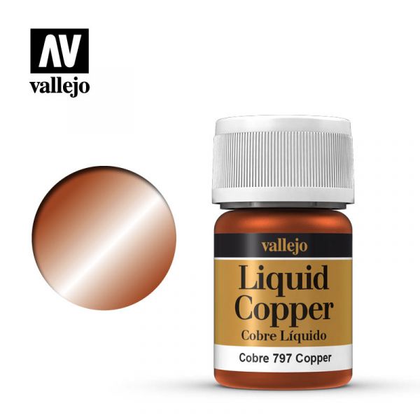 西班牙 Vallejo AV水性漆 Liquid Gold 70797 液態金屬-銅色 35ml 