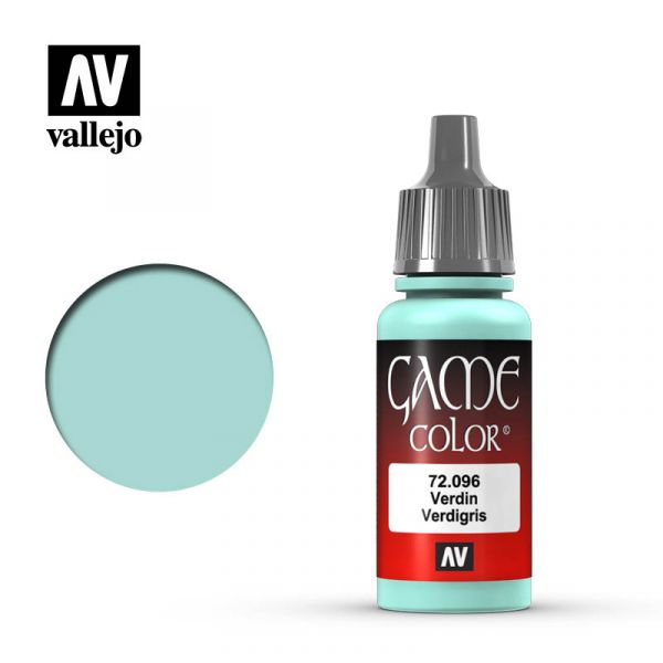 Acrylicos Vallejo -069 - 72096 - 遊戲色彩 Game Color - 銅綠色 Verdigris - 17 ml. 