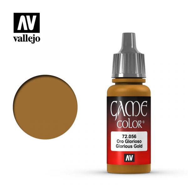 Acrylicos Vallejo -056 - 72056 - 遊戲色彩 Game Color - 輝煌金色 Glorious Gold - 17 ml. 