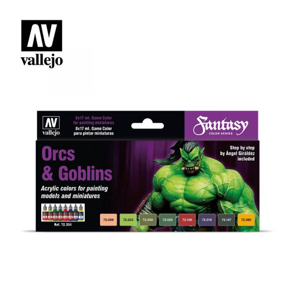 Acrylicos Vallejo - 72304 - Game Color - 半獸人與哥布林套組 Orcs & Goblins (8) by Angel Giraldez - 17 ml. 