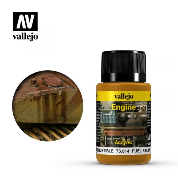 Acrylicos Vallejo - 73814 - 風化效果漆 Weathering Effects - 燃料污漬 Fuel Stains - 40 ml. 