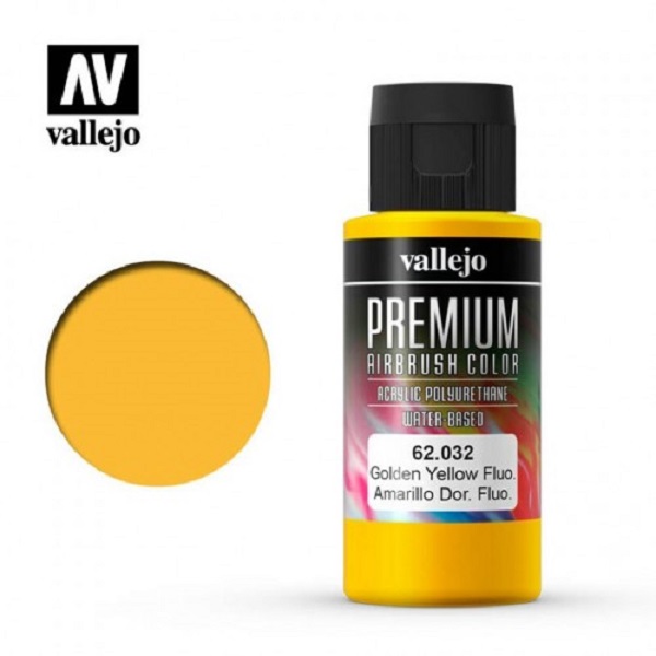 西班牙 Vallejo 高階色彩 PremiumColor 62032- 共多拉螢光黃色 60 ml 