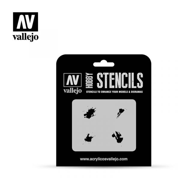 Acrylicos Vallejo - ST-TX004 1/35 Stencils - 汽油洩漏 遮噴片 
