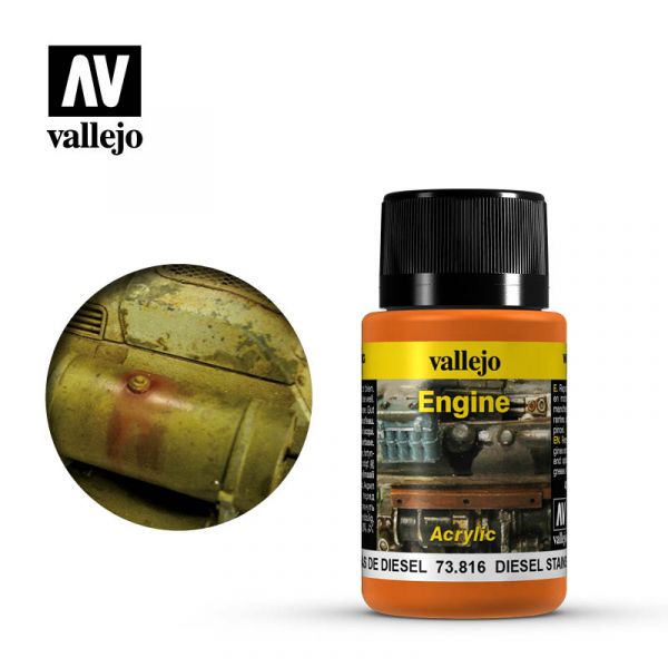 Acrylicos Vallejo - 73816 - 風化效果漆 Weathering Effects - 柴油污漬 Diesel Stains - 40 ml. 