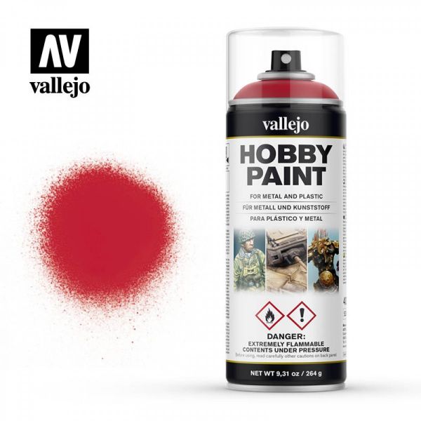西班牙 Vallejo AV水性漆 HOBBY PAINT 28016 噴罐-猩紅色-400ml 