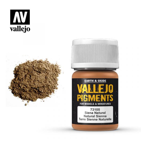 Acrylicos Vallejo - 73105 - 色粉 Pigments - 天然黃土色 Natural Sienna - 35 ml. 