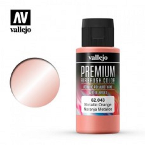 西班牙 Vallejo 高階色彩 Premium Color  62043-  金屬橘色 60 ml 