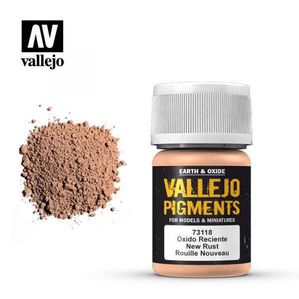 Acrylicos Vallejo - 73118 - 色粉 Pigments - 鮮銹色 Fresh Rust - 35 ml. 