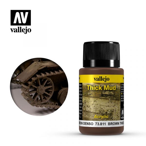 Acrylicos Vallejo - 73811 - 風化效果漆 Weathering Effects - 棕色厚泥土 Brown Thick Mud - 40 ml. 
