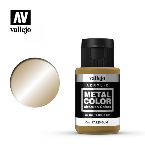 Acrylicos Vallejo - 77725 - 金屬色彩 Metal Color - 金 Gold - 32 ml. 