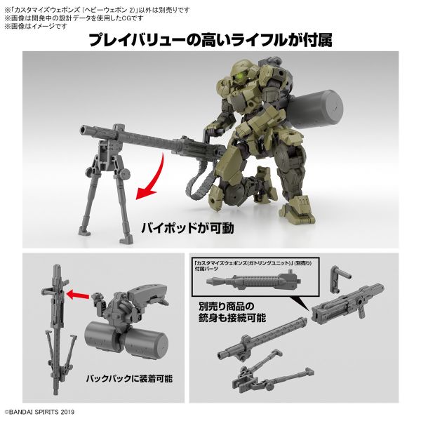 預購8月 萬代 30MM 組裝模型輕作戰 改裝武器組 重武裝2 