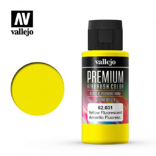 西班牙 Vallejo 高階色彩 Premium Color  62031-  螢光黃色 60 ml 