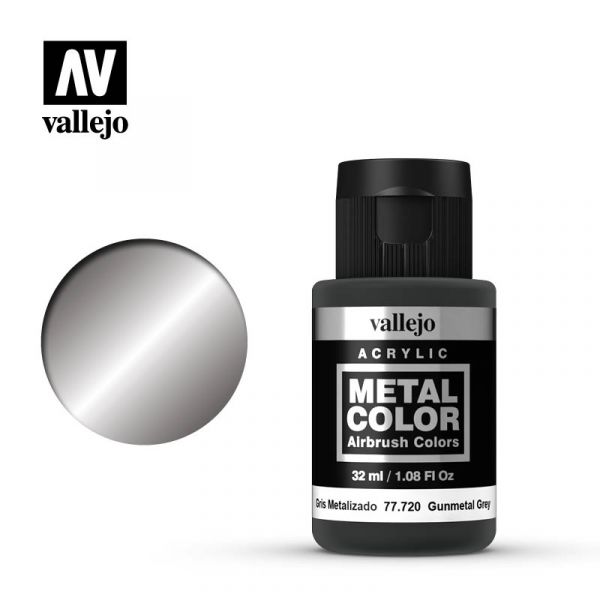Acrylicos Vallejo - 77720 - 金屬色彩 Metal Color - 槍鐵色 Gunmetal - 32 ml. 
