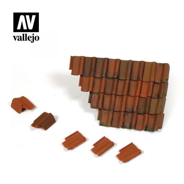 西班牙 Vallejo SC230 造景系列 1/35 殘破屋頂部分與屋瓦 