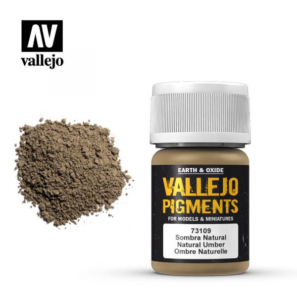 Acrylicos Vallejo - 73109 - 色粉 Pigments - 天然棕土色 Natural Umber - 35 ml. 