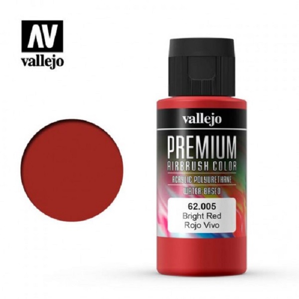 西班牙 Vallejo 高階色彩 Premium Color  62005-  鮮紅色 60 ml 