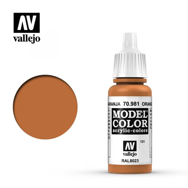 Acrylicos Vallejo -131 - 70981 - 模型色彩 Model Color - 橘褐色 Orange Brown - 17 ml. 