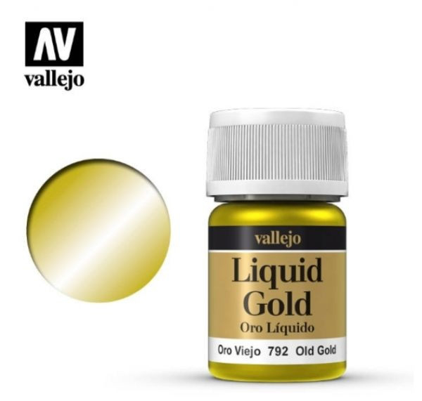 西班牙 Vallejo AV水性漆 Liquid Gold 70792 液態金屬-老金色 35ml 