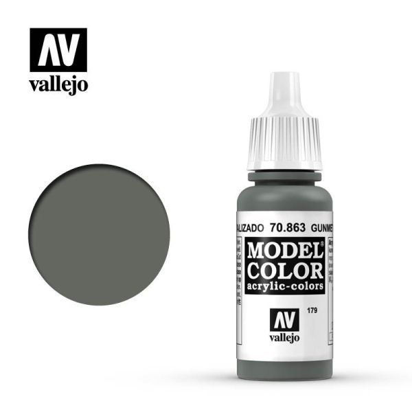 西班牙 Vallejo AV水性漆 Model Color 70863 槍鐵灰色 17ml 