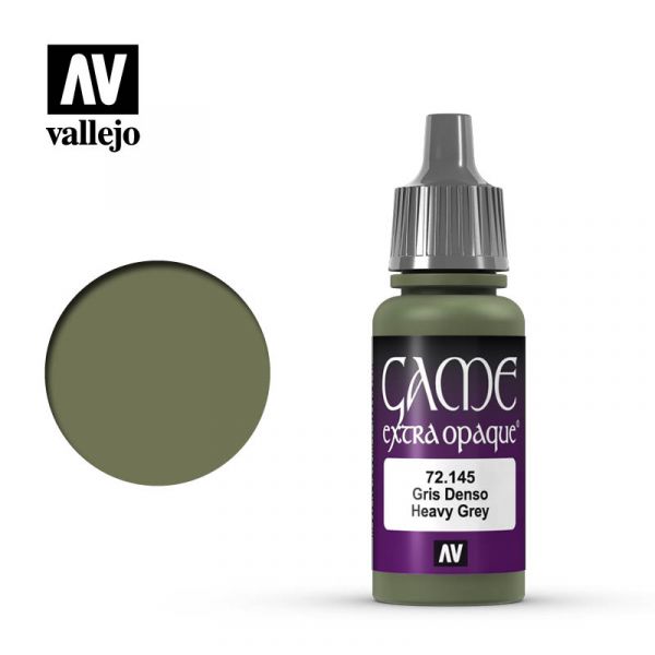 Acrylicos Vallejo -096 - 72145 - 遊戲色彩 Game Color - 重灰色（不透明漆） Heavy Grey - 17 ml. 